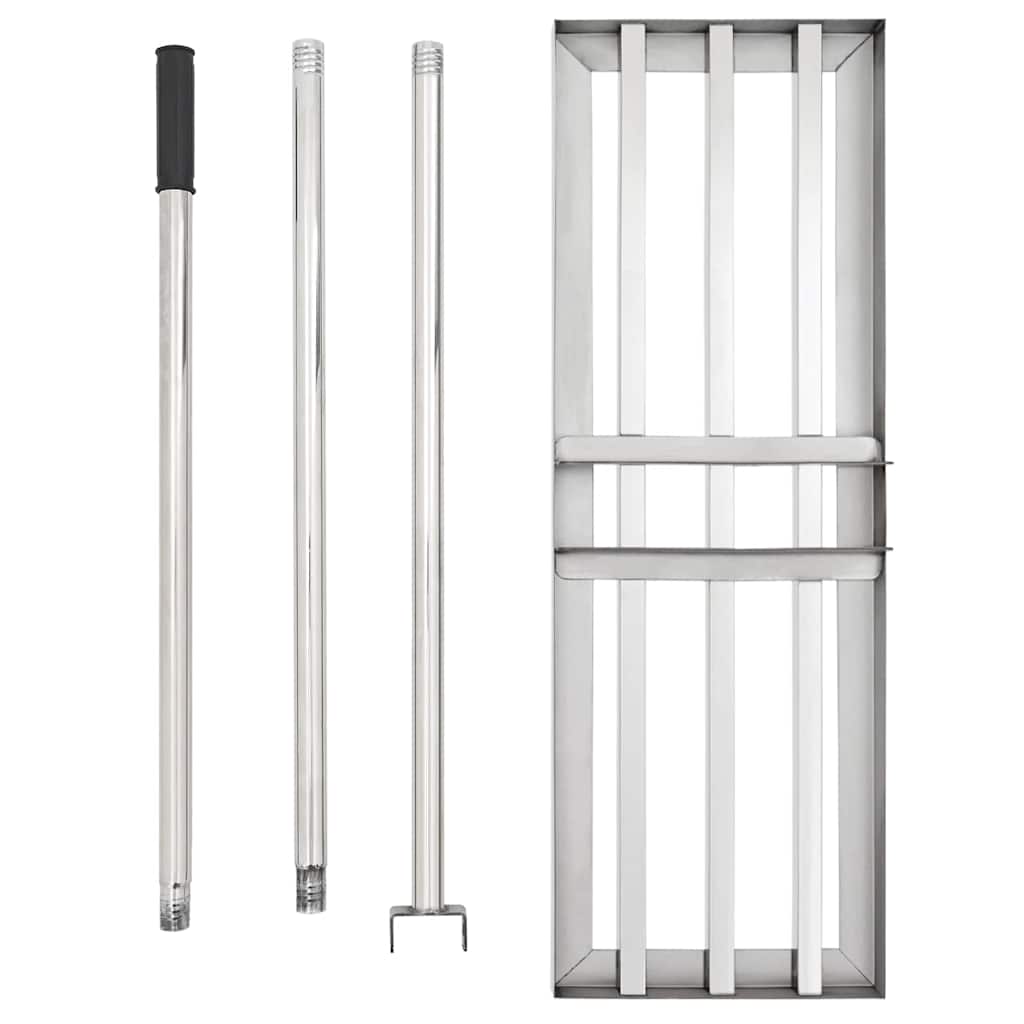 vidaXL Tuinhark Zilver 75 x 25 x 200 cm Roestvrij staal