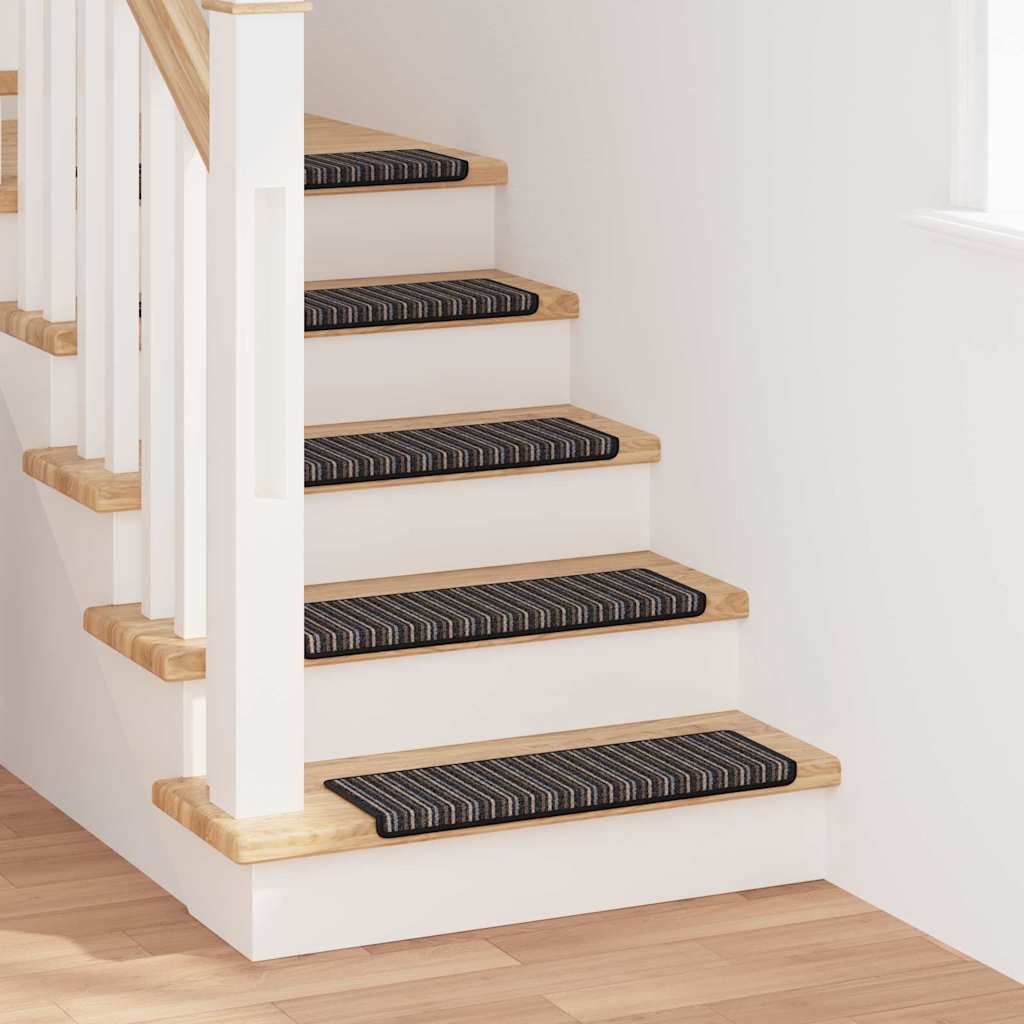 vidaXL Zelfklevende trapmatten 15 pcs Antraciet 65 x 21 x 4 cm