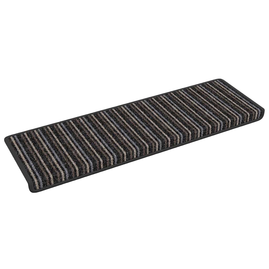 vidaXL Zelfklevende trapmatten 15 pcs Antraciet 65 x 21 x 4 cm