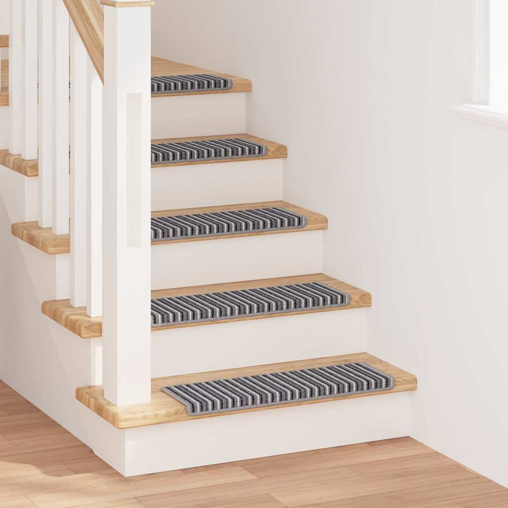 vidaXL Zelfklevende trapmatten 15 pcs Antraciet 65 x 21 x 4 cm