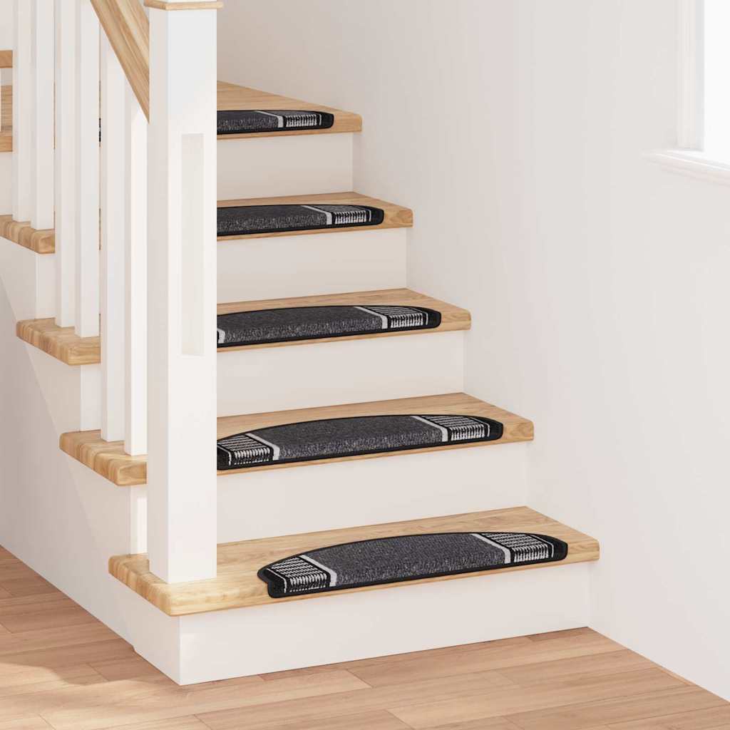vidaXL Zelfklevende trapmatten 15 pcs Antraciet 65 x 21 x 4 cm