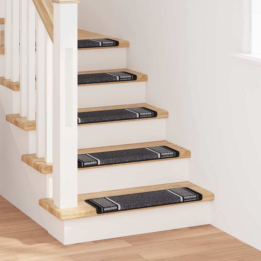 vidaXL Zelfklevende trapmatten 15 pcs Antraciet 65 x 21 x 4 cm