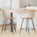 vidaXL Barkruk 2 pcs Naturel 44,5 x 54,5 x 97,5 cm Riet en Ijzer