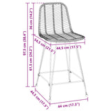 vidaXL Barkruk 2 pcs Naturel 44,5 x 54,5 x 97,5 cm Riet en Ijzer