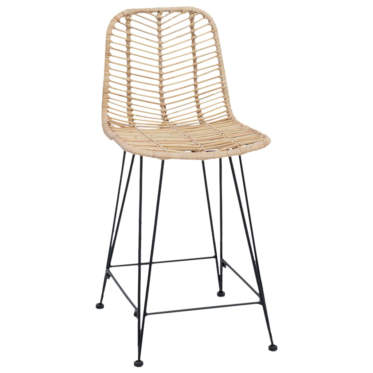 vidaXL Barkruk 2 pcs Naturel 44,5 x 54,5 x 97,5 cm Riet en Ijzer