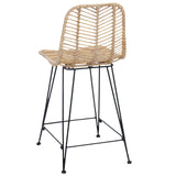 vidaXL Barkruk 2 pcs Naturel 44,5 x 54,5 x 97,5 cm Riet en Ijzer