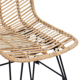 vidaXL Barkruk 2 pcs Naturel 44,5 x 54,5 x 97,5 cm Riet en Ijzer