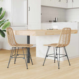 vidaXL Eetkamerstoel 2 pcs Naturel 44 x 47 x 85 cm Riet en Ijzer