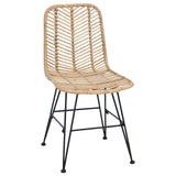 vidaXL Eetkamerstoel 2 pcs Naturel 44 x 47 x 85 cm Riet en Ijzer