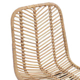 vidaXL Eetkamerstoel 2 pcs Naturel 44 x 47 x 85 cm Riet en Ijzer