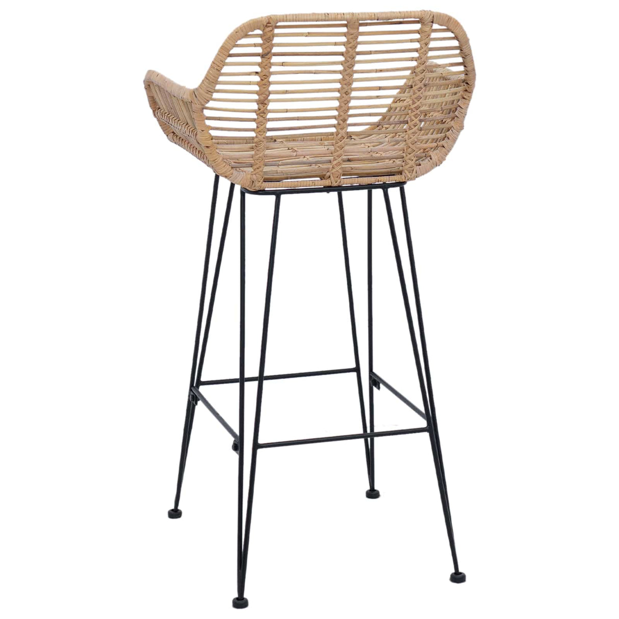 vidaXL Barkruk 2 pcs 55 x 52 x 92 cm Riet en Ijzer