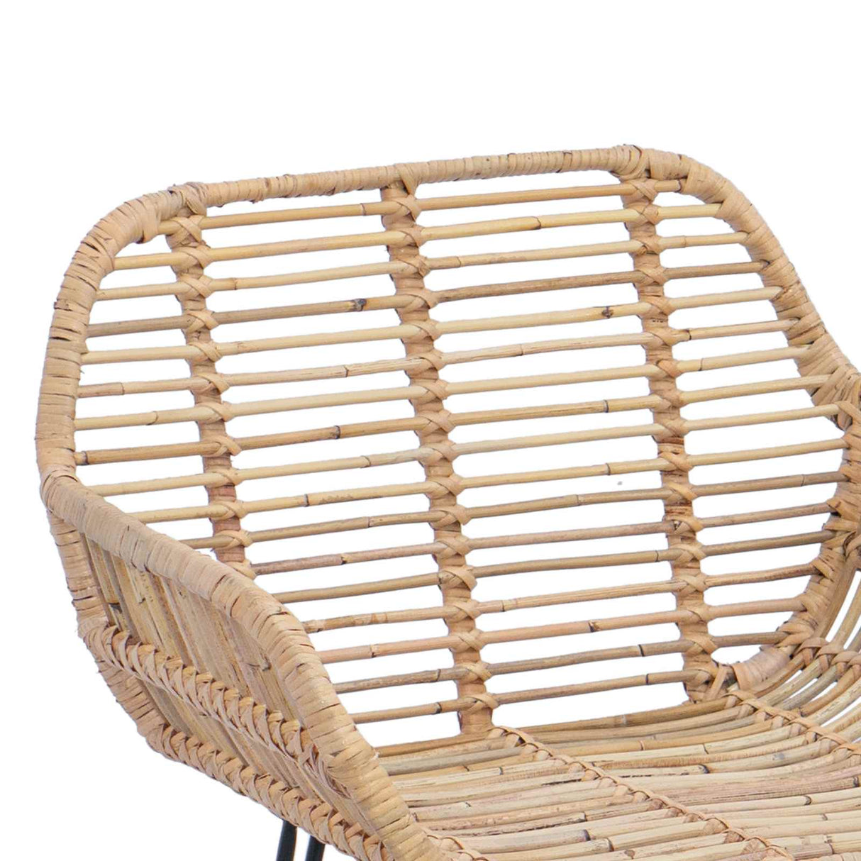 vidaXL Barkruk 2 pcs 55 x 52 x 92 cm Riet en Ijzer