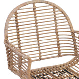 vidaXL Eetkamerstoel 2 pcs Naturel 44 x 44 x 74 cm Riet en Ijzer