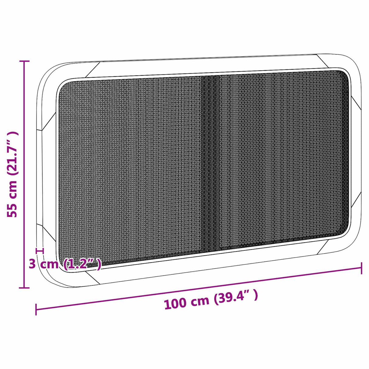 vidaXL Hoofdbord met hoofdeinde Naturel 100 x 55 x 3 cm Rattan