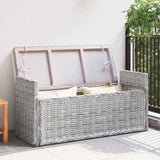 vidaXL Opslagbank met kussen Witte was 110 x 40 x 50 cm Rattan