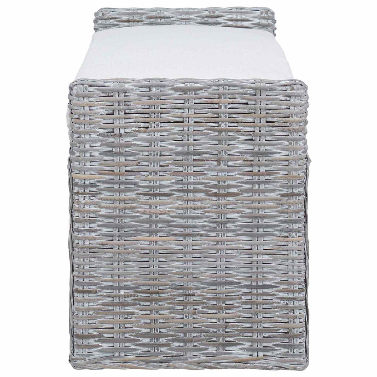 vidaXL Opslagbank met kussen Witte was 110 x 40 x 50 cm Rattan