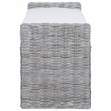 vidaXL Opslagbank met kussen Witte was 110 x 40 x 50 cm Rattan