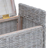 vidaXL Opslagbank met kussen Witte was 110 x 40 x 50 cm Rattan
