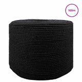vidaXL Touw 2 pcs Zwart Katoen