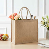 vidaXL Jute Handbags 10 pcs Natural 42 x 33 x 19 cm 100% Tossa Jute