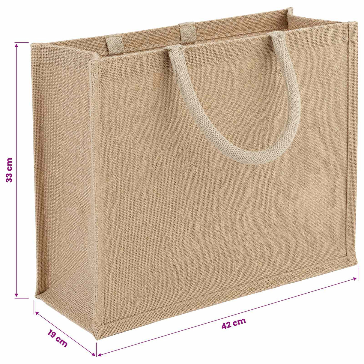vidaXL Jute Handbags 10 pcs Natural 42 x 33 x 19 cm 100% Tossa Jute