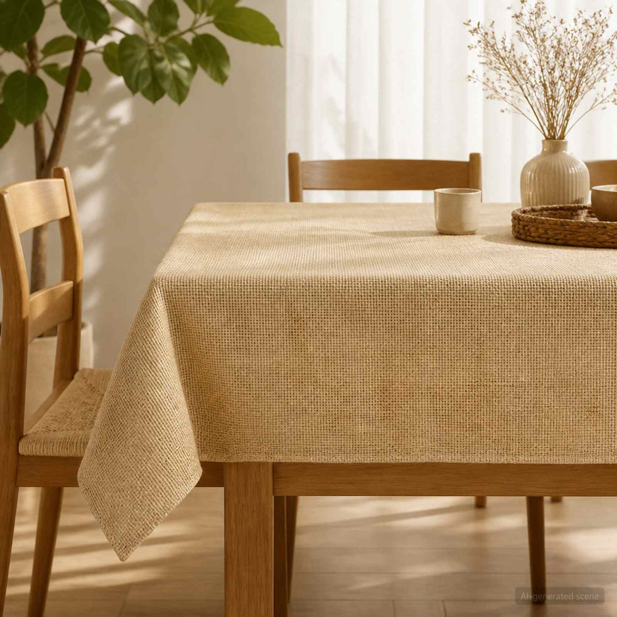 vidaXL Jute Tafelkleed Naturel 140 x 240 cm 100% Tossa Jute