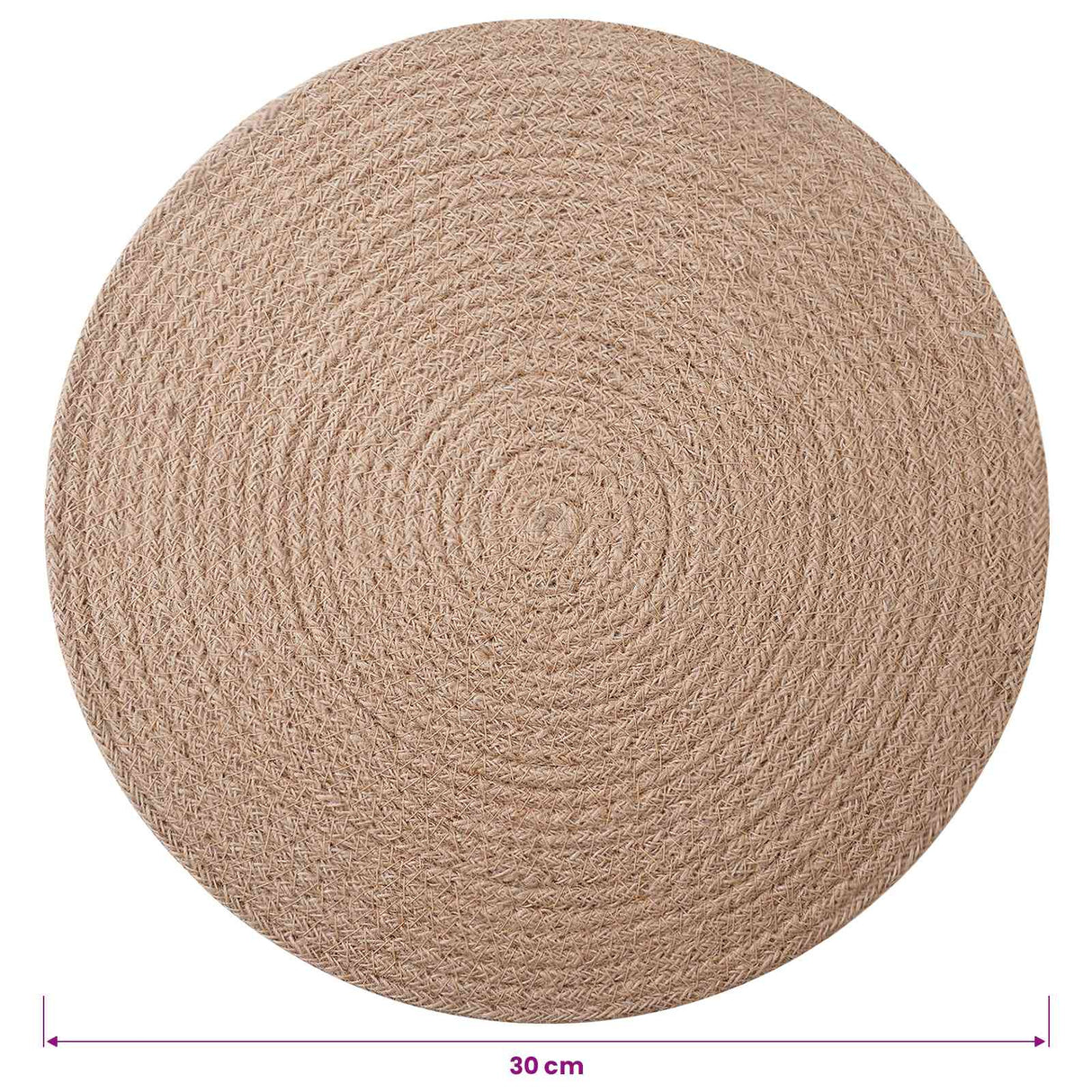 vidaXL Jute placemats 4 pcs Naturel Ø 30 cm 100% Tossa Jute
