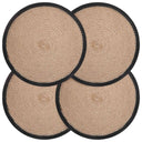 vidaXL Jute Placemat 4 st Naturel en Zwart 100% Tossa Jute