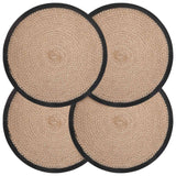 vidaXL Jute Placemat 4 st Naturel en Zwart 100% Tossa Jute