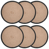 vidaXL Jute Placemat 4 st Naturel en Zwart 100% Tossa Jute