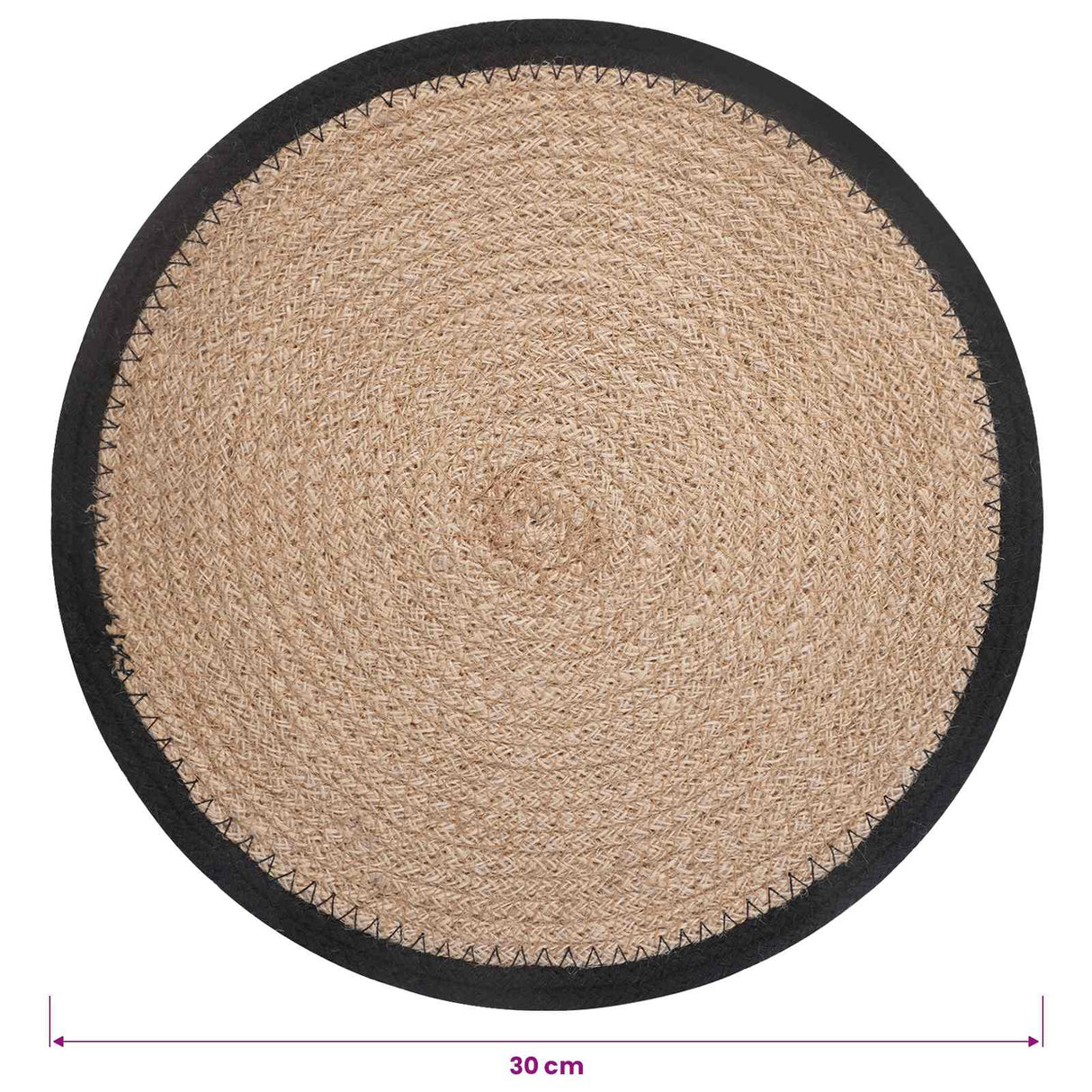 vidaXL Jute Placemat 4 st Naturel en Zwart 100% Tossa Jute