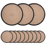 vidaXL Jute Placemat 4 st Naturel en Zwart 100% Tossa Jute