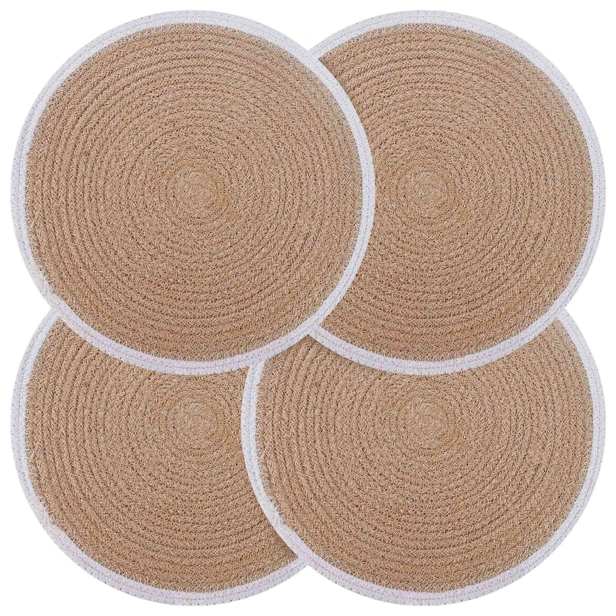 vidaXL Jute Placemat 4 st Naturel en Zwart 100% Tossa Jute