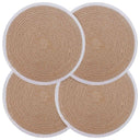 vidaXL Jute Placemat 4 st Naturel en Zwart 100% Tossa Jute