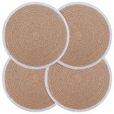 vidaXL Jute Placemat 4 st Naturel en Zwart 100% Tossa Jute