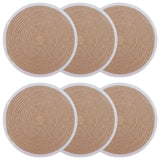 vidaXL Jute Placemat 4 st Naturel en Zwart 100% Tossa Jute