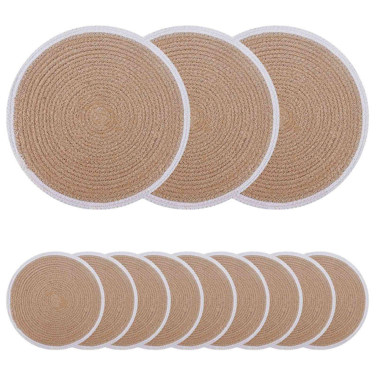 vidaXL Jute Placemat 4 st Naturel en Zwart 100% Tossa Jute