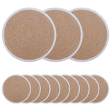 vidaXL Jute Placemat 4 st Naturel en Zwart 100% Tossa Jute