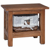 vidaXL Side Table Brown Solid Mahogany Wood
