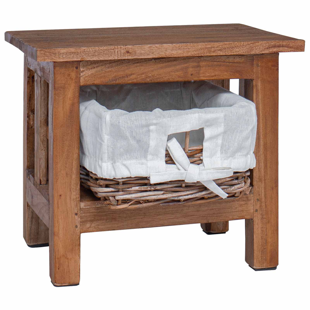 vidaXL Side Table Brown Solid Mahogany Wood