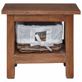 vidaXL Side Table Brown Solid Mahogany Wood