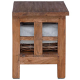vidaXL Side Table Brown Solid Mahogany Wood