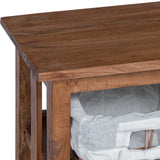 vidaXL Side Table Brown Solid Mahogany Wood