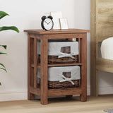 vidaXL Side Table Brown Solid Mahogany Wood