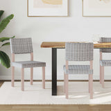 vidaXL Dining Chair 2 pcs White Wash 46 x 55 x 84 cm Kubu Rattan