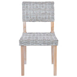vidaXL Dining Chair 2 pcs White Wash 46 x 55 x 84 cm Kubu Rattan