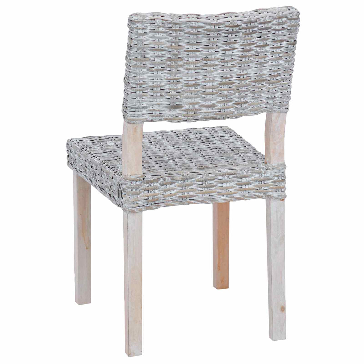 vidaXL Dining Chair 2 pcs White Wash 46 x 55 x 84 cm Kubu Rattan