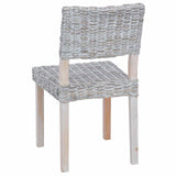 vidaXL Dining Chair 2 pcs White Wash 46 x 55 x 84 cm Kubu Rattan