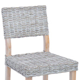 vidaXL Dining Chair 2 pcs White Wash 46 x 55 x 84 cm Kubu Rattan