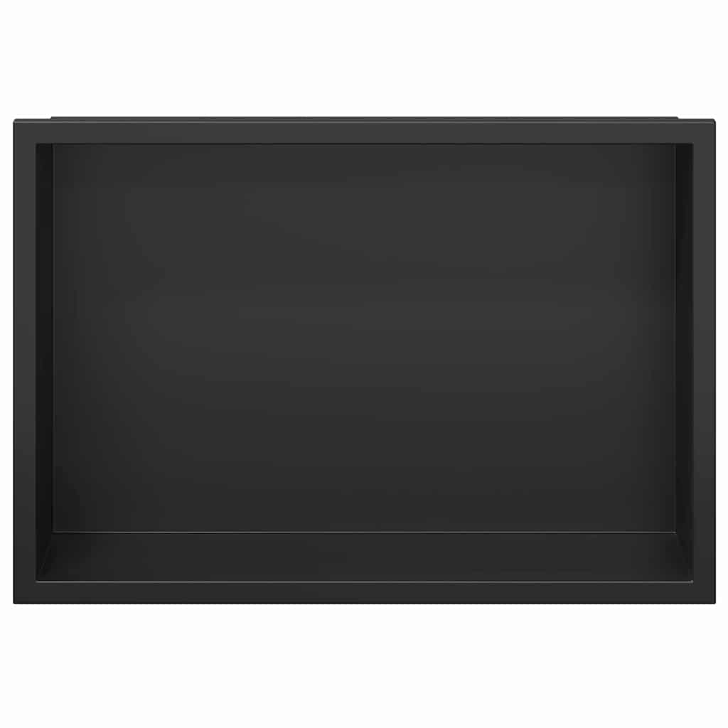 vidaXL Douche Niche Zwart 30 x 20 x 9,5 cm Roestvrij staal